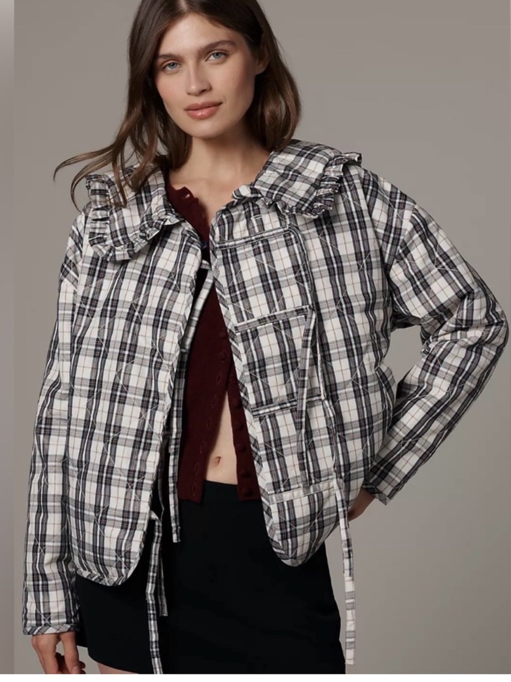 ANTHROPOLOGIE MAEVE HAZEL QUILTED PLAID JACKET SIZES XXS XS L MSRP $168.00 NWT